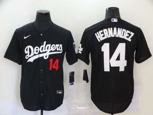 Men's Los Angeles Dodgers Enrique Hernandez #14 Black Stitched Jersey1