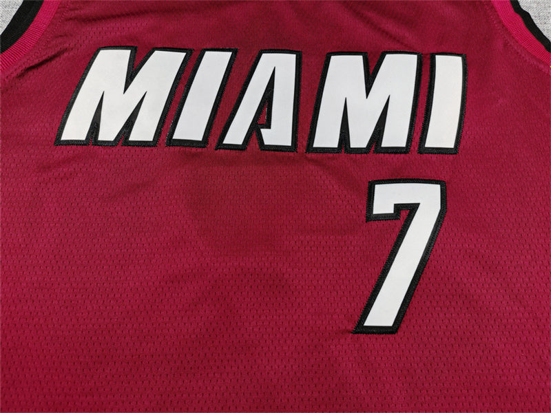 Men's Miami Heat Giannis Antetokounmpo #7 Red Swingman Jersey - Statement Edition