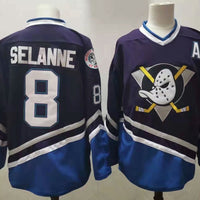 Men's Anaheim Ducks Selanne Mitchell #8 Navy Breakaway Player Jersey1