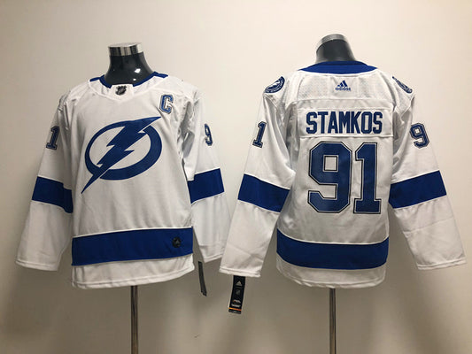 Men's Tampa Bay Lightning Steven Stamkos #91 White Home Breakaway Jersey1
