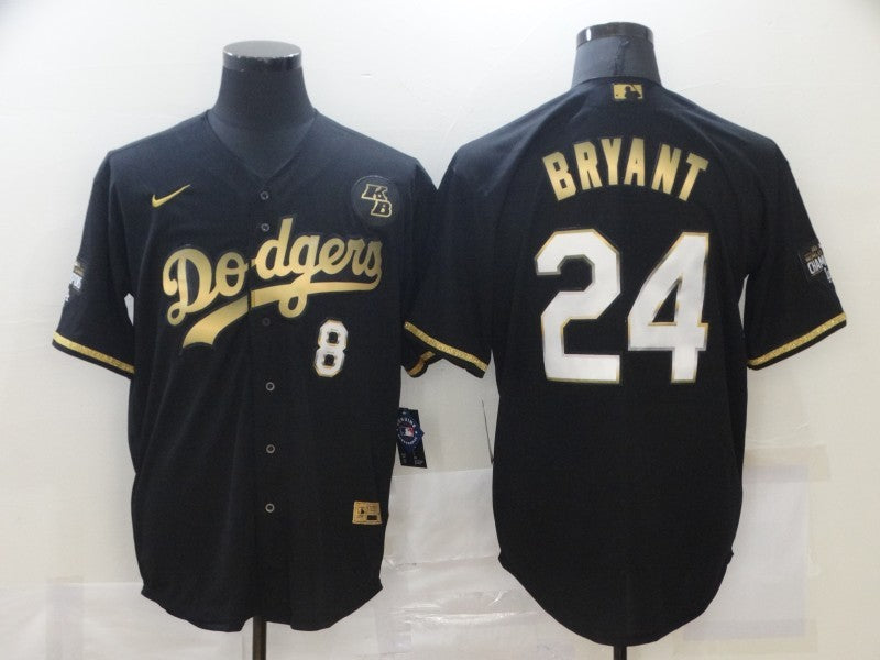 Men's Los Angeles Dodgers Kris Bryant #8-24 Black Replica Player Jersey1