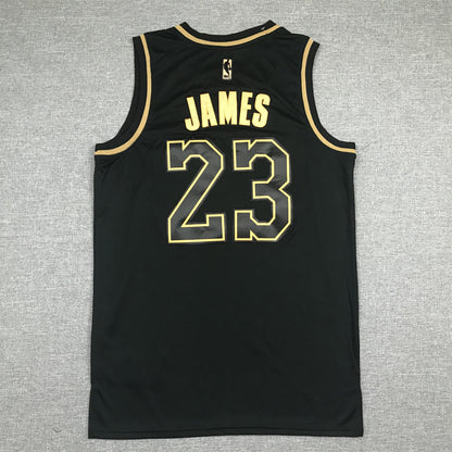 Men's Los Angeles Lakers LeBron James #23 NBA Black Swingman Player Jersey1