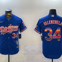 Men's Los Angeles Dodgers Fernando Valenzuela #34 Royal Player Jersey1