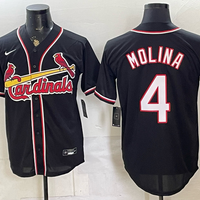Men's St. Louis Cardinals Yadier Molina #4 Black Replica Player Jersey