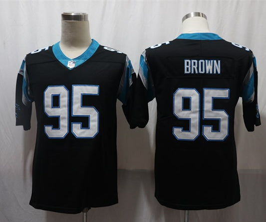 Men's Carolina Panthers Derrick Brown #95 Black Player Game Jersey1