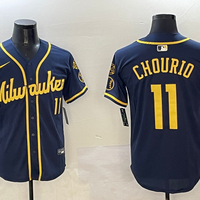 Men's Milwaukee Brewers Jackson Chourio #11 Navy Limited Player Jersey1