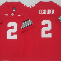 Men's Ohio State Buckeyes Emeka Egbuka #2 Red Player Jersey