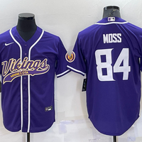 Men's Minnesota Vikings Randy Moss #84 Purple Game Jersey1 Joint Edition