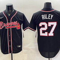 Men's Atlanta Braves Austin Riley #27 Fashion Replica Black Out Jersey