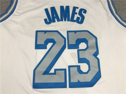 Men's Los Angeles Lakers LeBron James 2020/21 White Swingman Jersey1 City Edition