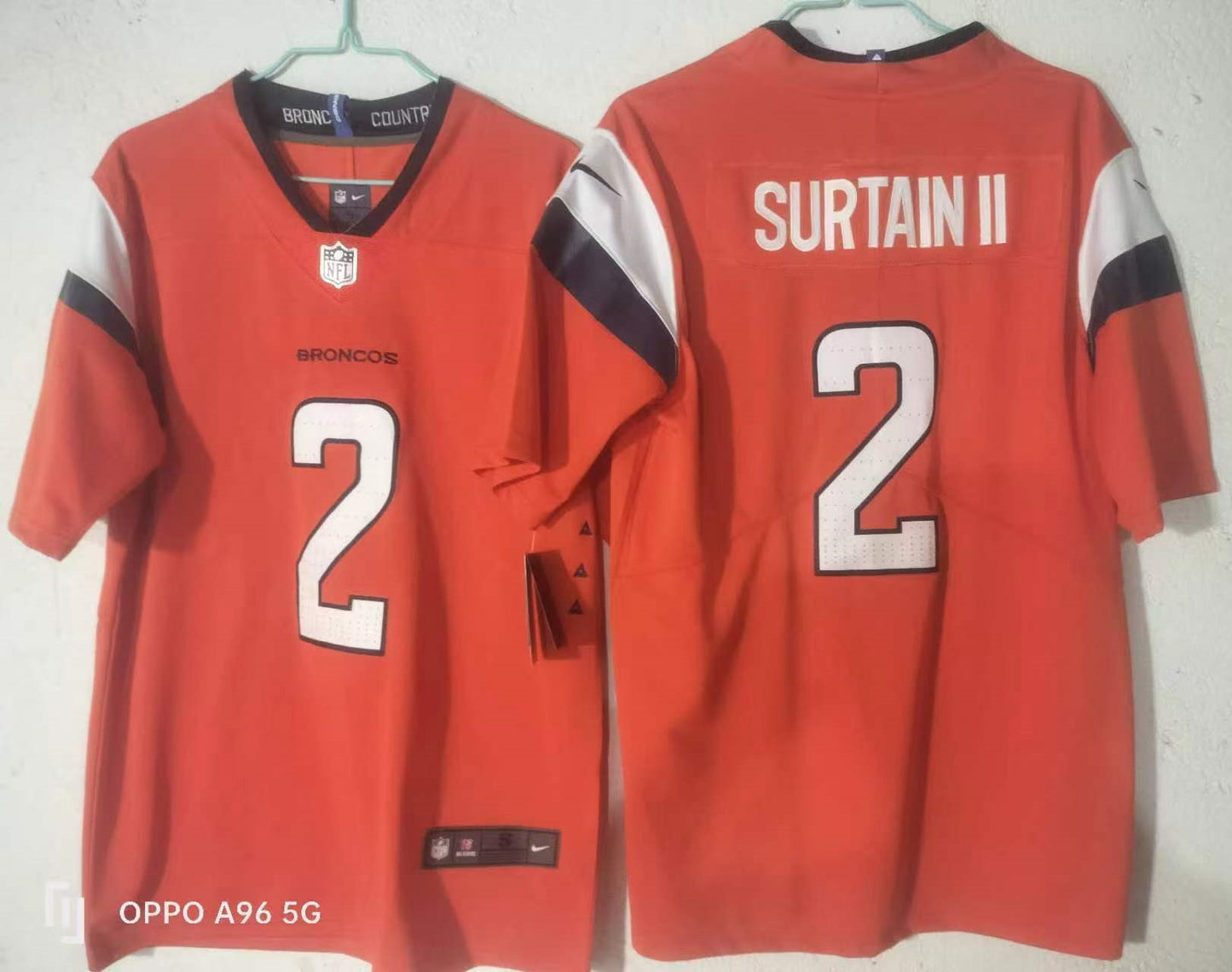 Men's Denver Broncos Patrick Surtain II #2 Orange Team Game Jersey