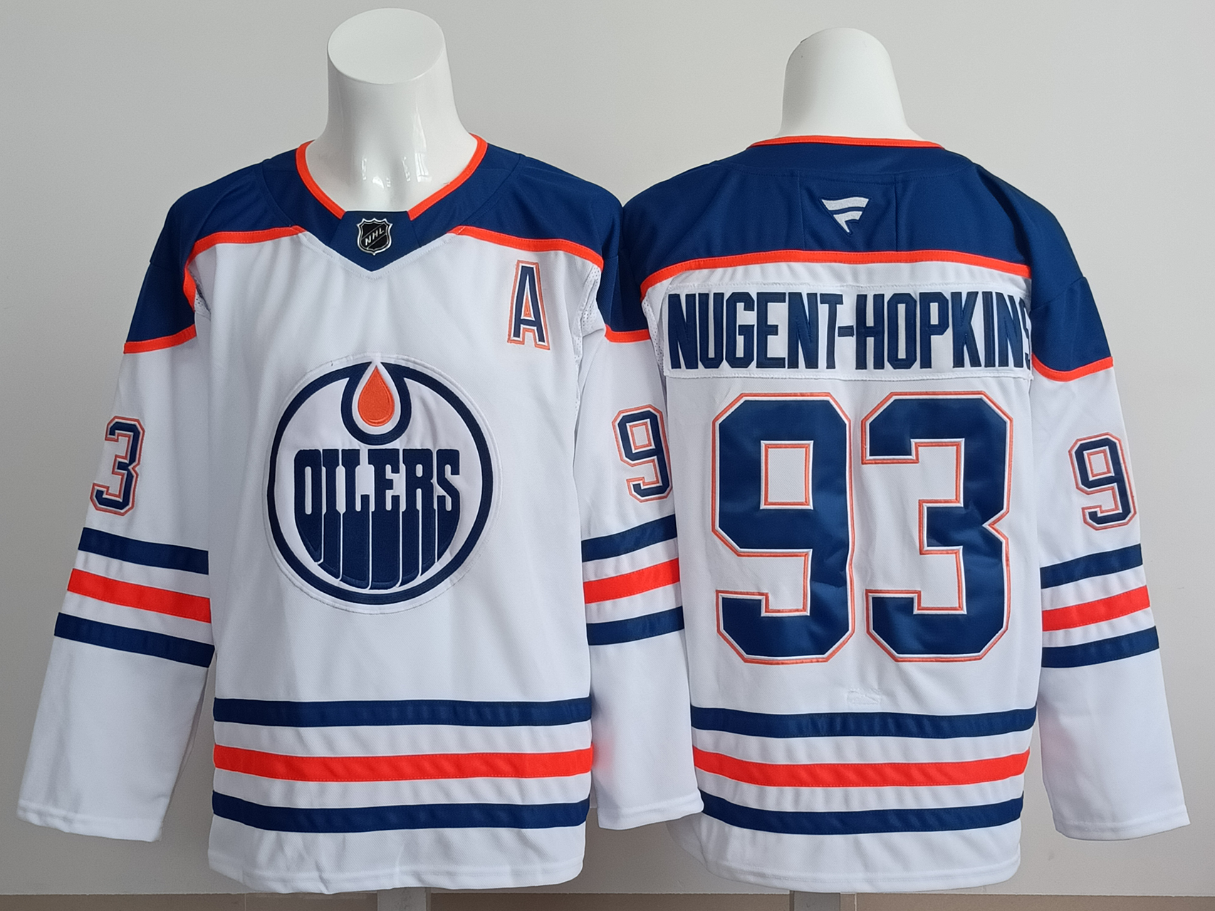 Men's Edmonton Oilers Ryan Nugent-Hopkins #93 White Premium Player Jersey