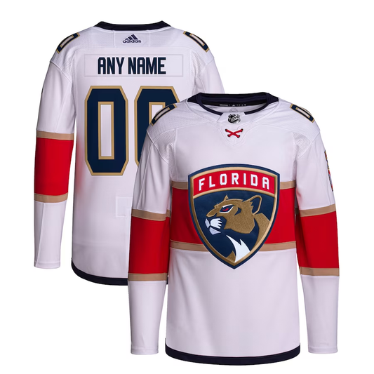 Men's Florida Panthers White Away Custom Primegreen Authentic Pro Jersey1