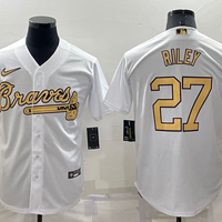 Men's Atlanta Braves Austin Riley #27 White Stitched Jersey1