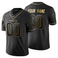 Custom1 Houston Texans Black Golden Limited 100 Jersey1 Stitched American Football Jerseys