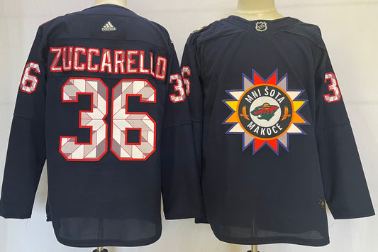 Men's Minnesota Wild Mats Zuccarello #36 Black Breakaway Jersey1