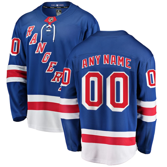 Men's New York Rangers Royal Custom Player Game Jersey1