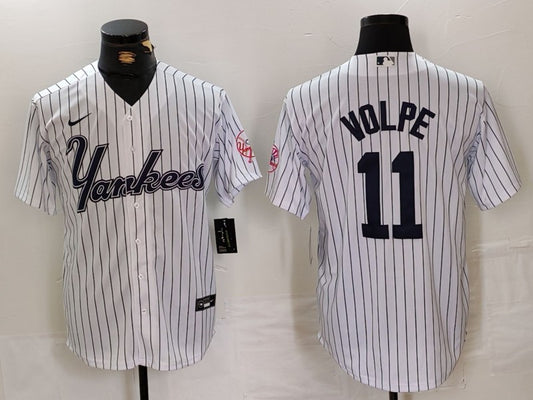 Men's New York Yankees Anthony Volpe White Replica Player Jersey1