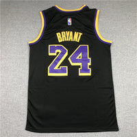 Men's Los Angeles Lakers Kobe Bryant #24 Black 2020/21 Swingman Player Jersey1