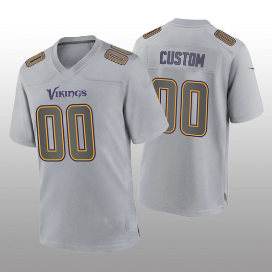 Custom1 Minnesota Vikings Gray Atmosphere Game Jersey1 Stitched Jerseys Football Jerseys