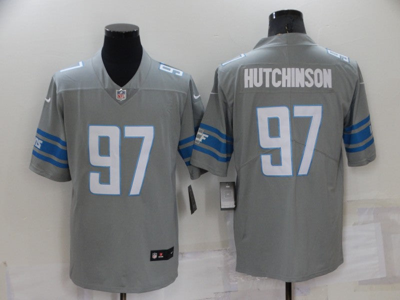 Aidan Hutchinson #97 Detroit Lions Gray Game Jersey - JerseysFreak