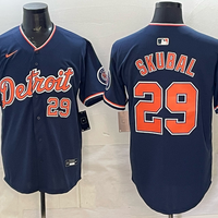 Men's Detroit Tigers Tarik Skubal #29 Navy Alternate Stadium Jersey