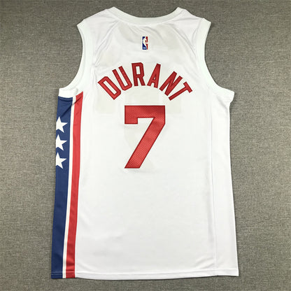 Men's Brooklyn Nets Kevin Durant #7 White 2022/23 Swingman Jersey1 - Classic Edition
