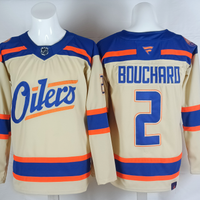 Men's Edmonton Oilers Evan Bouchard #2 Light Beige Premium Player Jersey