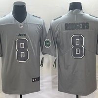 Men's New York Jets Aaron Rodgers #8 Heather Gray Atmosphere Fashion Game Jersey1