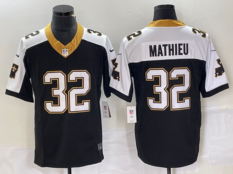 Men's New Orleans Saints Tyrann Mathieu #32 Black Player Alternate Game Jersey1