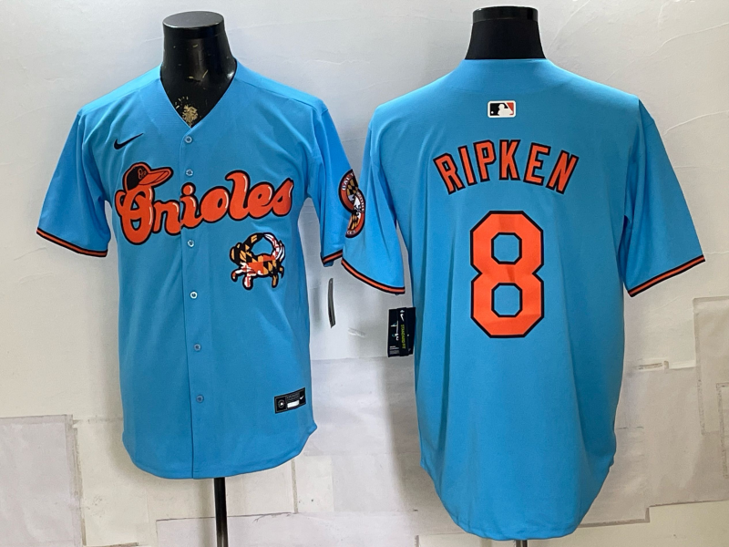 Men's Baltimore Orioles Cal Ripken Jr. #8 Blue Limited Player Jersey