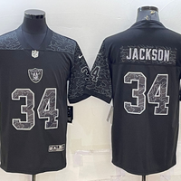 Men's Las Vegas Raiders Bo Jackson #34 Black RFLCTV Limited Jersey1