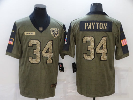 Men's Chicago Bears Walter Payton #34 Brown Player Game Jersey1