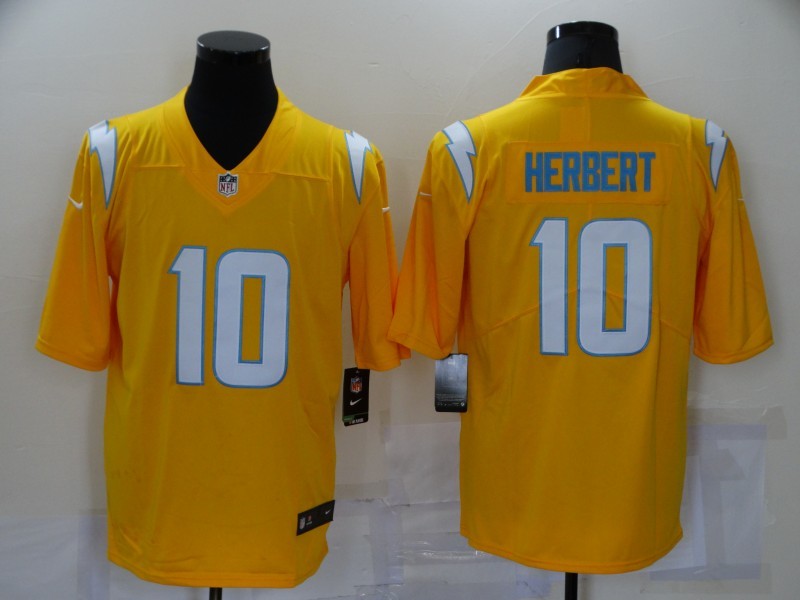 Men's Los Angeles Chargers Justin Herbert #10 Gold Alternate Game Jersey