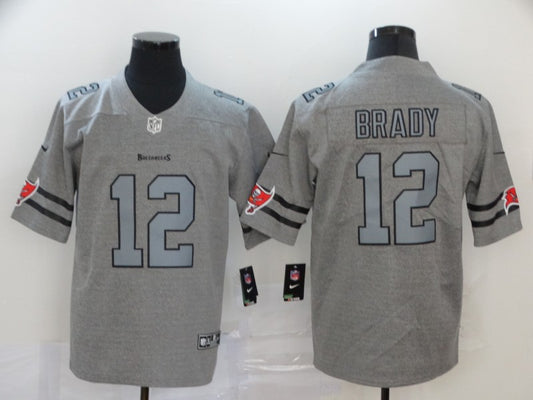 Men's Tampa Bay Buccaneers Tom Brady #12 Gray Authentic Game Jersey1