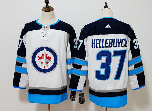 Men's Winnipeg Jets Connor Hellebuyck #37 White Home Breakaway Player Jersey1