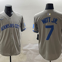 Men's Kansas City Royals Bobby Witt Jr. #7 Gray Limited Player Jersey1