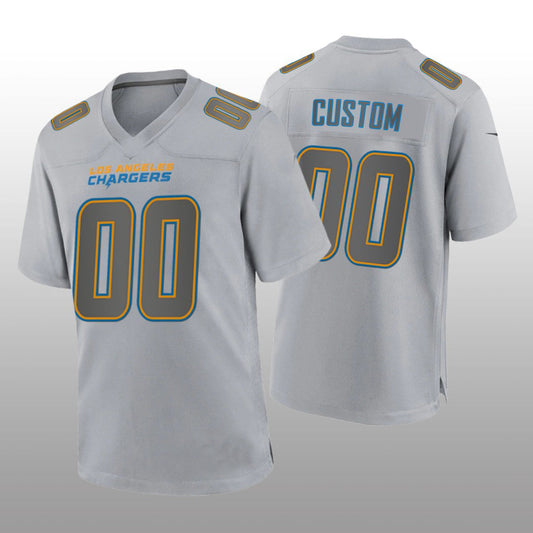 Custom1 Los Angeles Chargers Gray Atmosphere Game Jersey1 Stitched American Football Jerseys