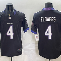 Men's Baltimore Ravens Zay Flowers #4 Black Vapor F.U.S.E. Stitched Limited Jersey