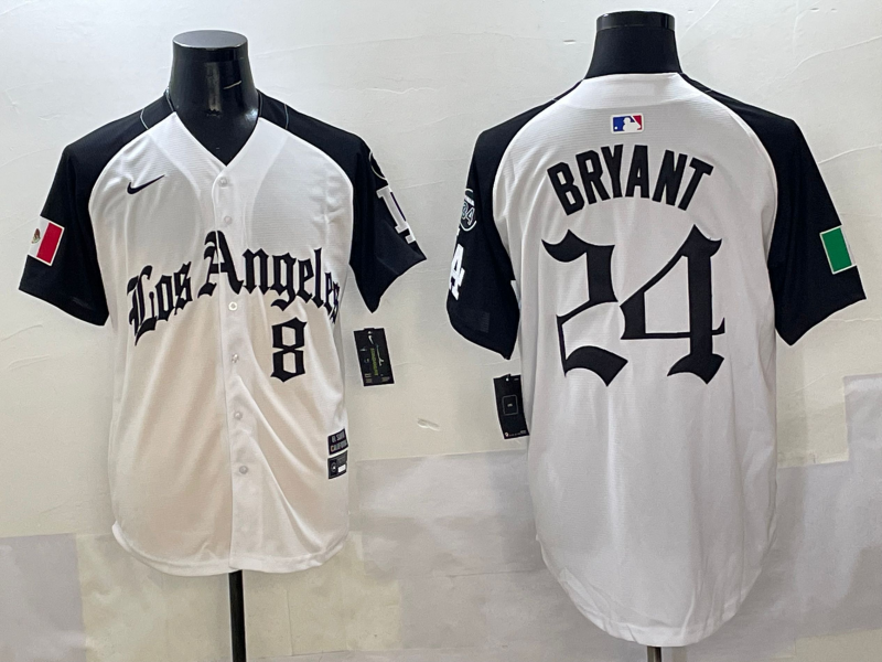 Men's Los Angeles Dodgers Kris Bryant #8-24 White Game Jersey