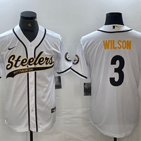 Men's Pittsburgh Steelers Russell Wilson #3 White Game Jersey1 Joint Edition