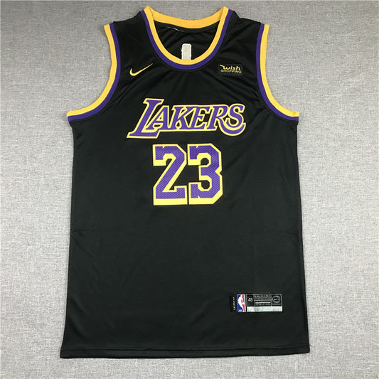 Men's Los Angeles Lakers LeBron James Black 2020/21 Swingman Player Jersey1