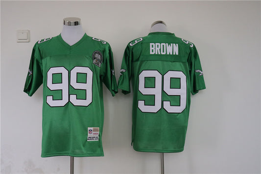 Men's Philadelphia Eagles Jerome Brown Mitchell & Ness Kelly Green Legacy Replica Jersey1