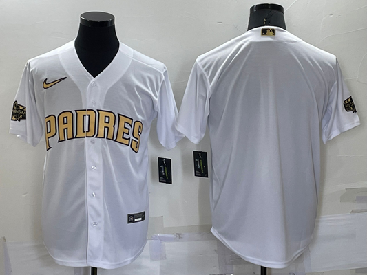 Men's San Diego Padres White Blank Replica Jersey1
