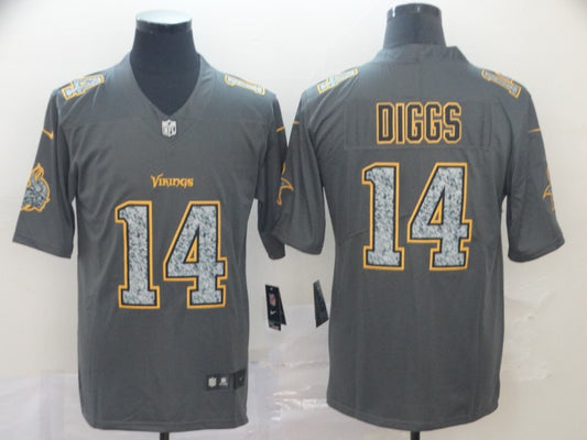 Men's Minnesota Vikings Stefon Diggs #14 Gray Game Jersey1