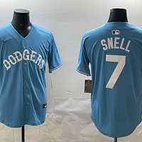 Men's Los Angeles Dodgers Blake Snell #7 Light Blue Limited Player Jersey1