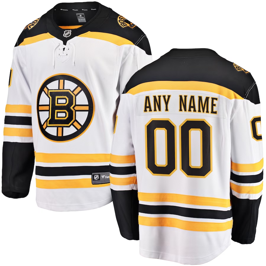 Men's Boston Bruins Fanatics Branded White Custom Player Jersey1