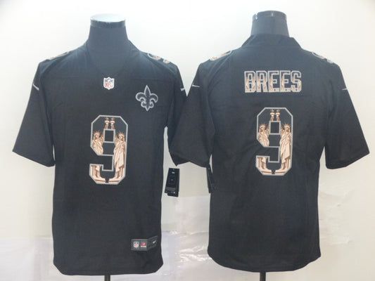 Men's New Orleans Saints Drew Brees #9 Black Authentic Game Jersey1
