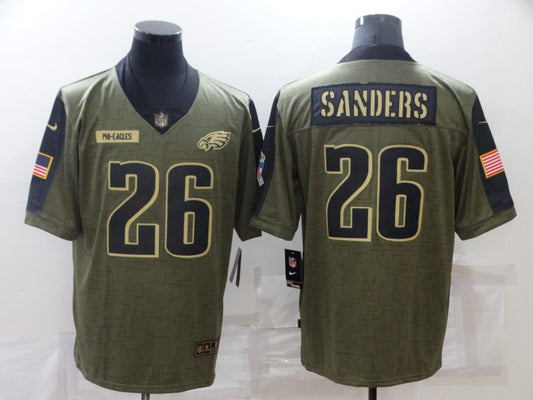 Men's Philadelphia Eagles Miles Sanders #26 Brown Team Game Jersey1