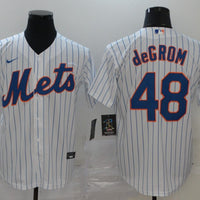 Men's New York Mets Jacob deGrom #48 White Replica Baseball Jersey1